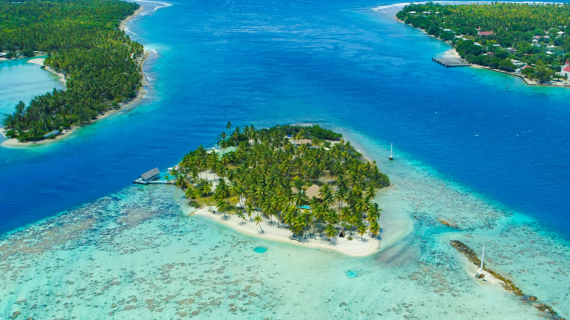 Motu Fara vue du ciel - Motu Fara Private Island Rangiroa