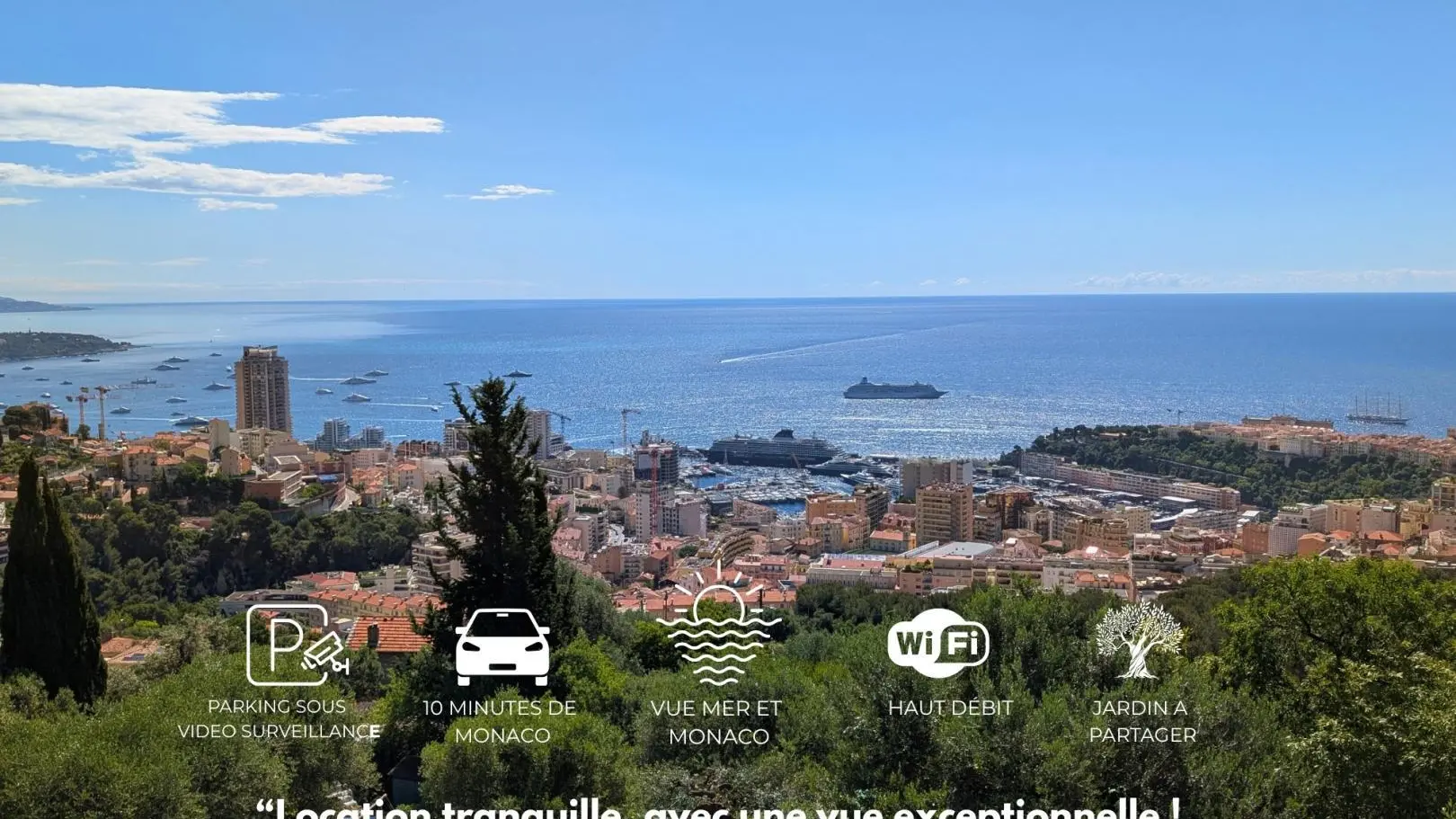 L'Olivier-Vue mer et monaco-Beausoleil-Alpes-Maritimes