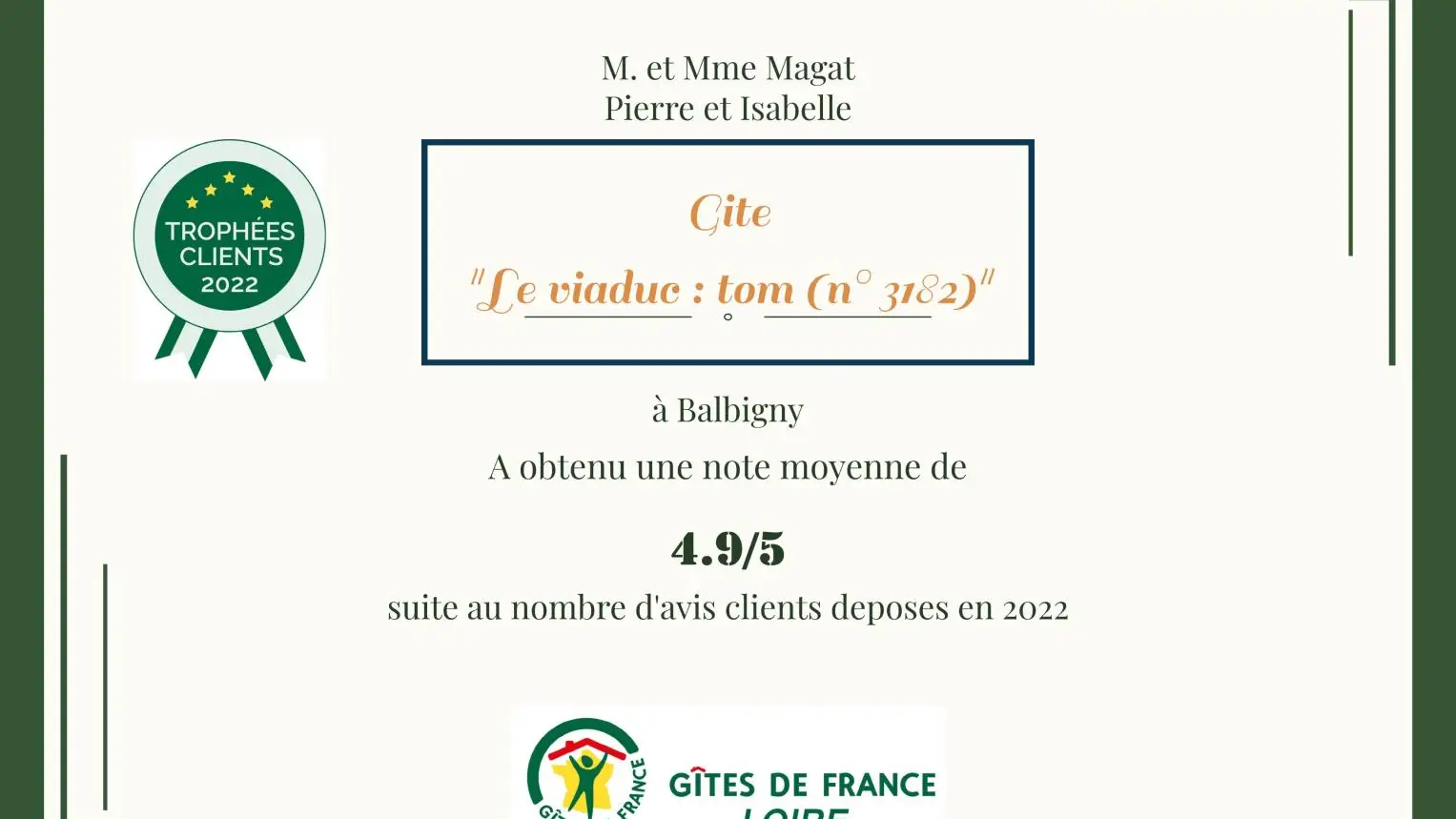 Un grand merci à nos hôtes