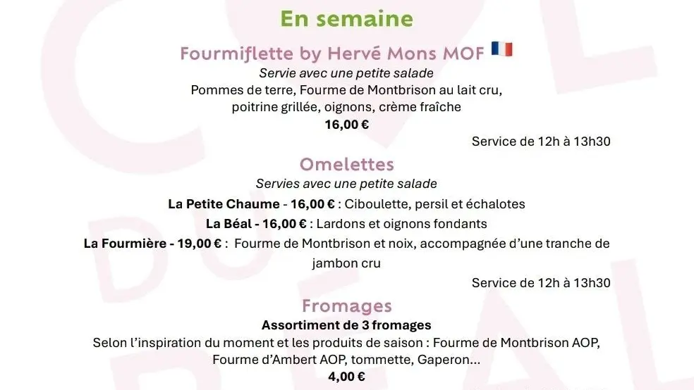 menu d'automne