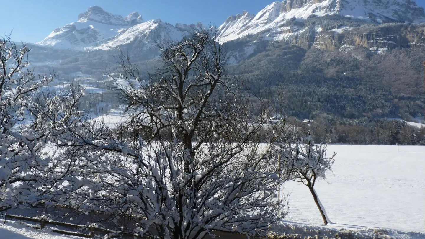 Paysage hivernal - Vue du balcon
Chaîne des Aravis