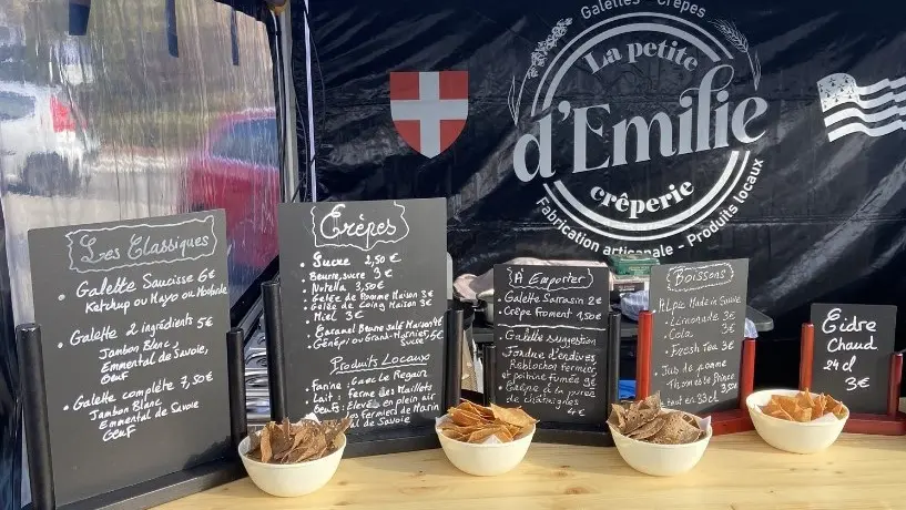 Menu de la petite crêperie d'Emilie