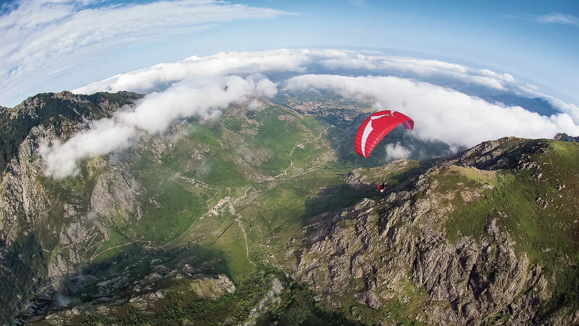 Photo parapente et paysage