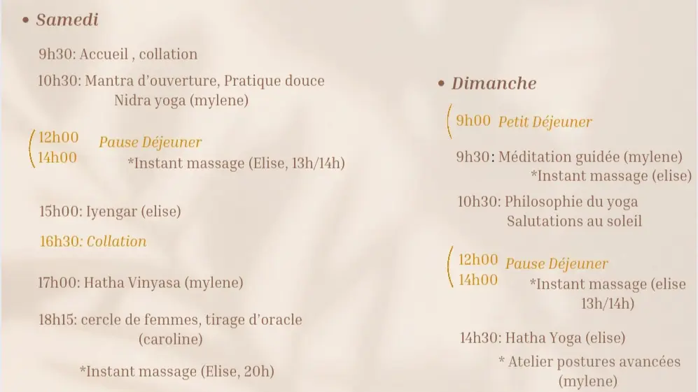 Le programme détaillé