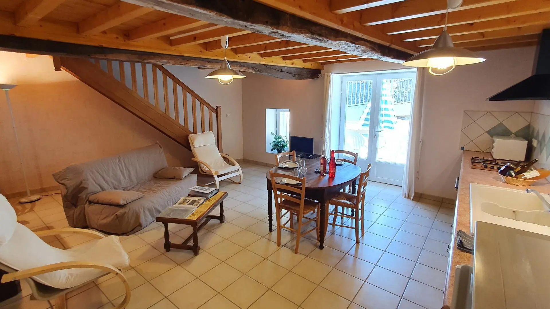 cuisine, salle à manger, salon