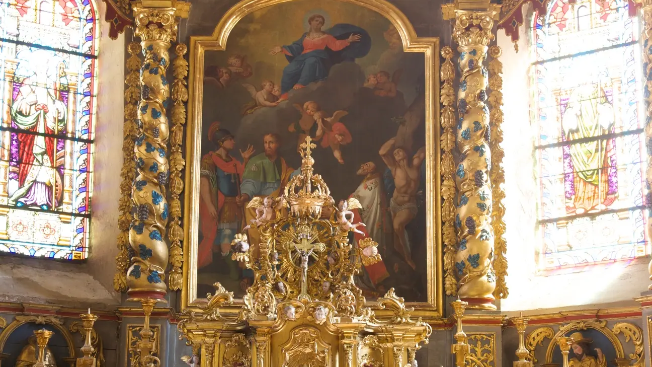 Magnifique retable à baldaquin