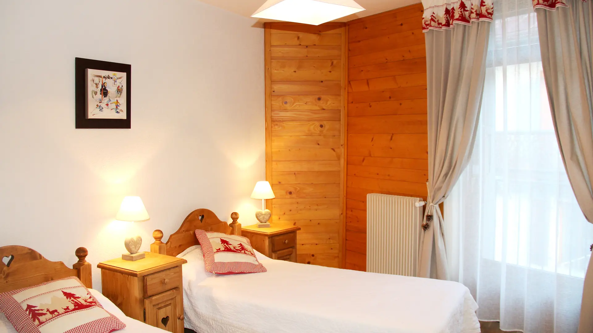 View of the second bedroom with single beds