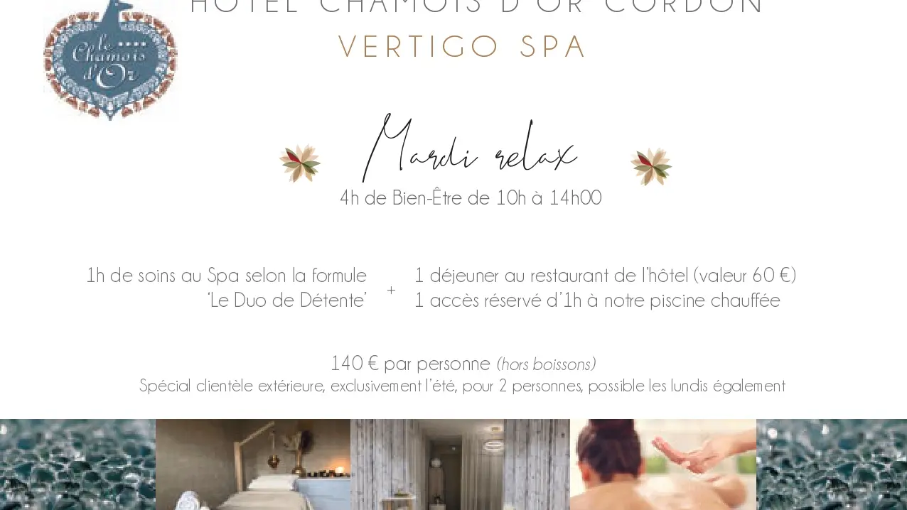 Offre bien-être à l'hôtel Le Chamois d'Or