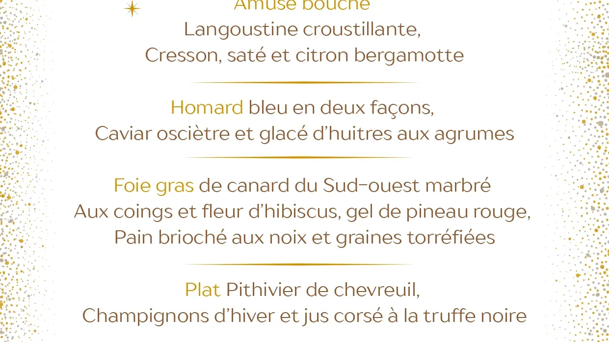 Menu Saint Sylvestre 2025