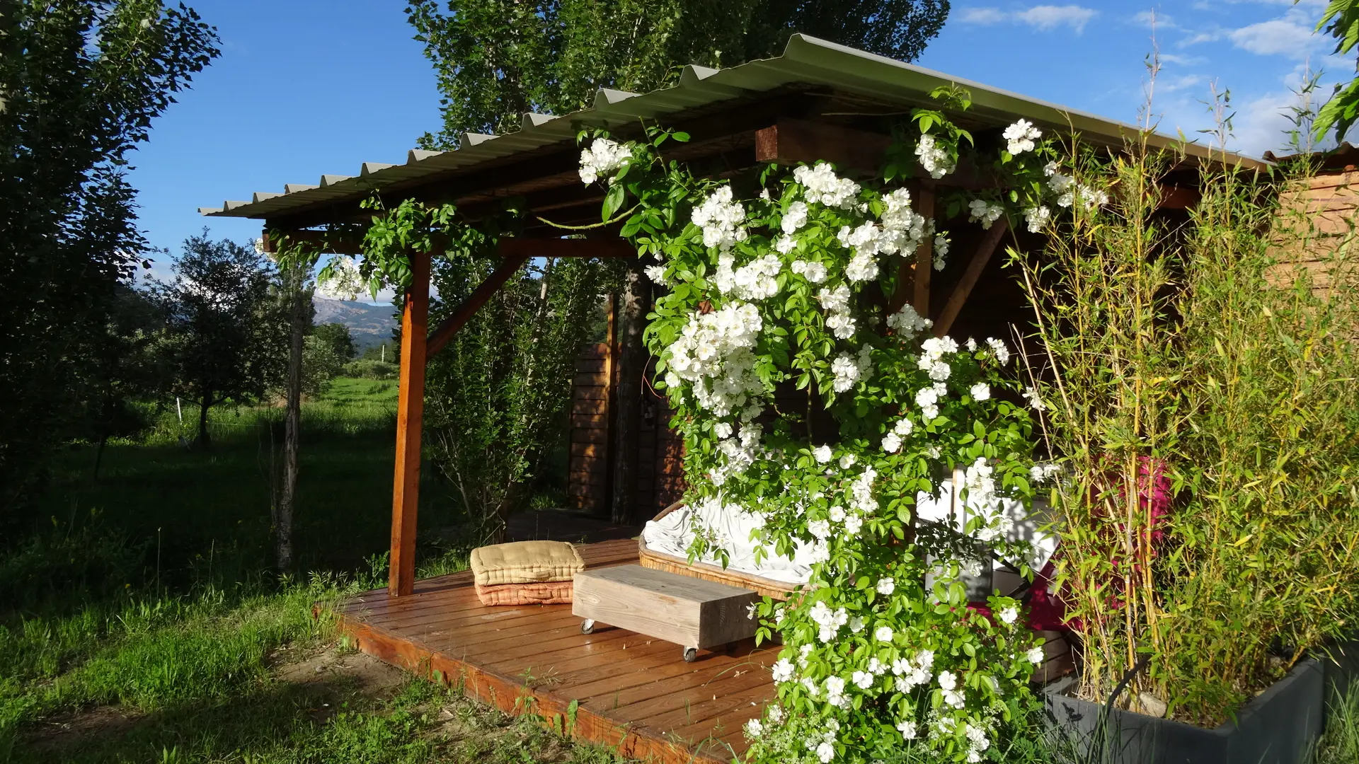 Terrasse de la cabane