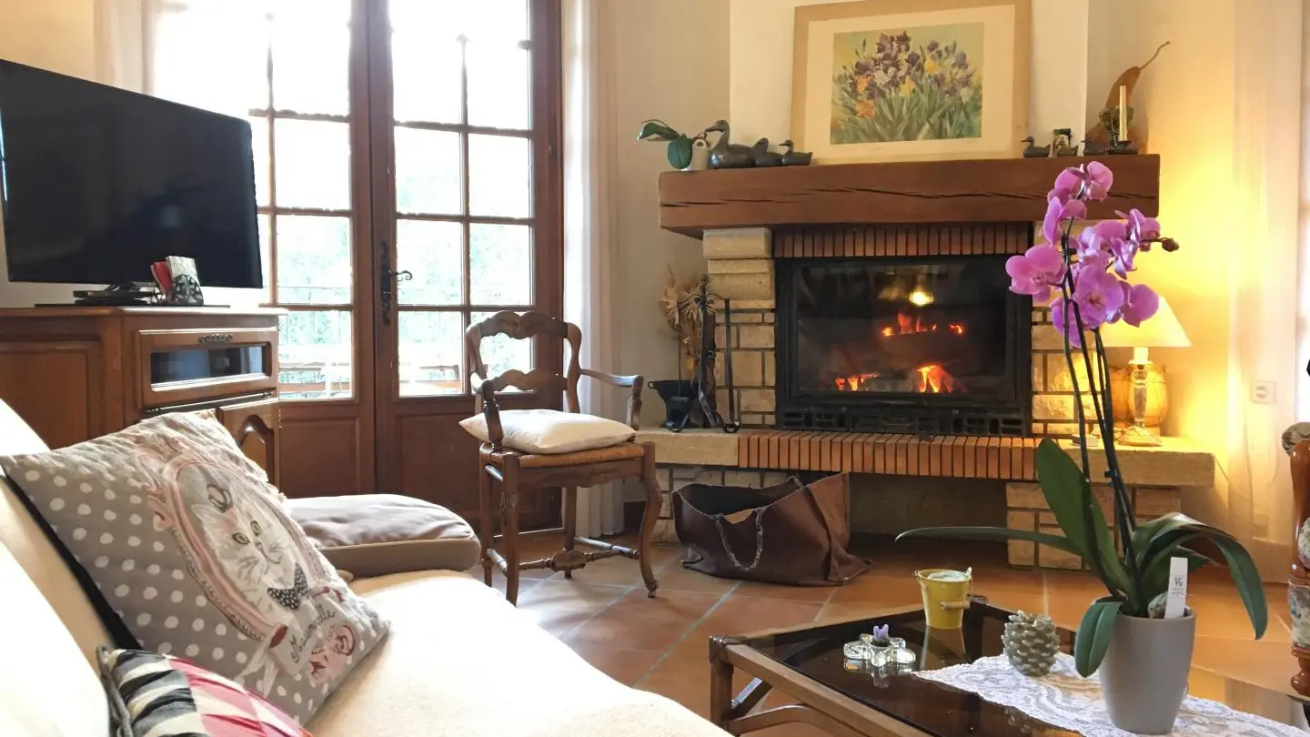 Gîte Chez Nino et Nunzia-La cheminée avec insert-Vence-Gîtes de France Alpes-Maritimes