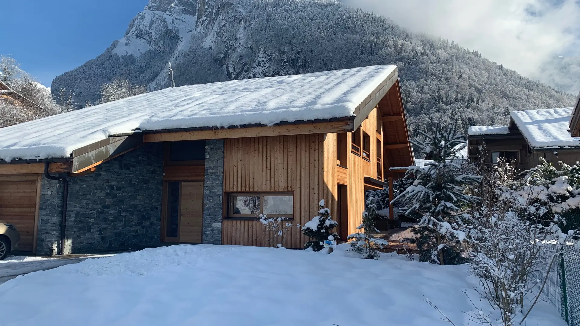 Vue chalet hiver