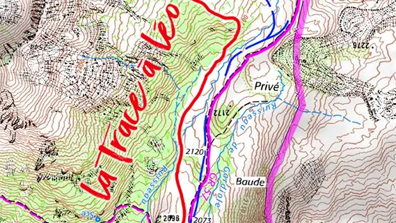 Topo IGN la Trace à Léo