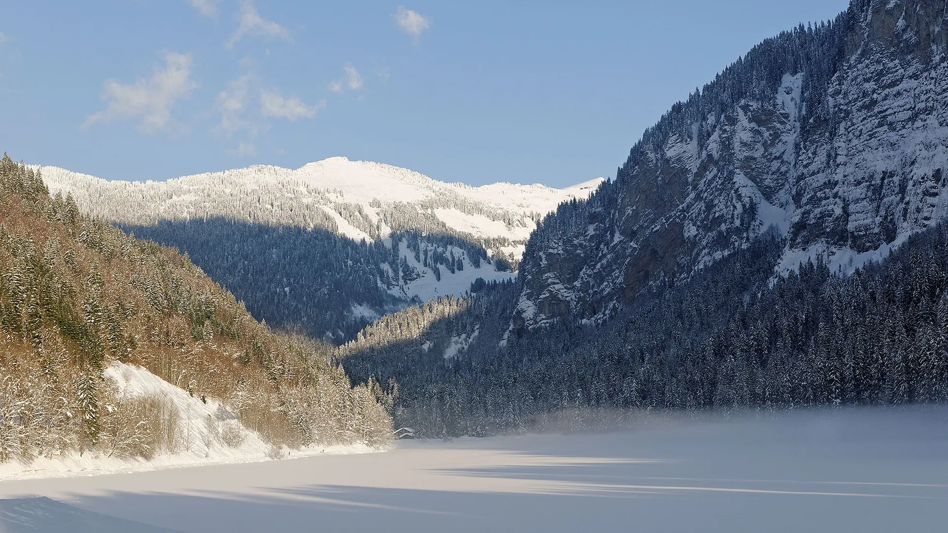 Lac de Montriond en hiver