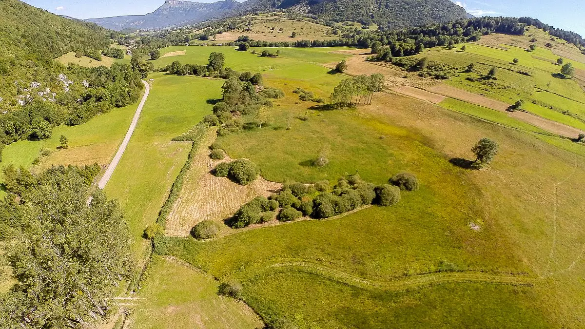 Le marais de Necuidet vue aérienne