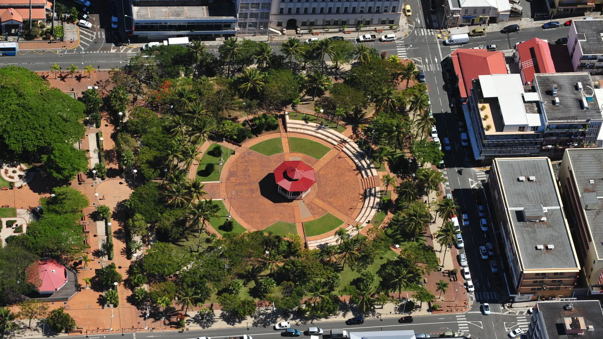 Aerial view of the Place des Cocotiers