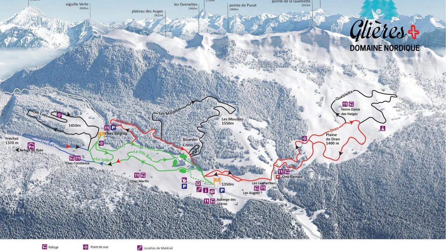 DOMAINE DE SKI DE FOND DU PLATEAU DES GLIERES A 40 MN DU GITE