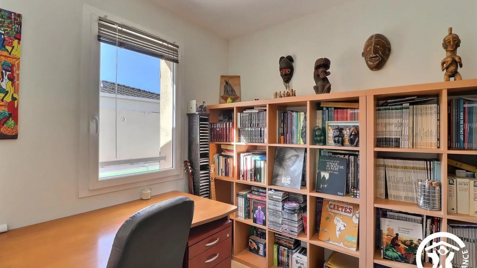 chambre bureau - bibliothèque avec clic-clac 2 personnes 140cm