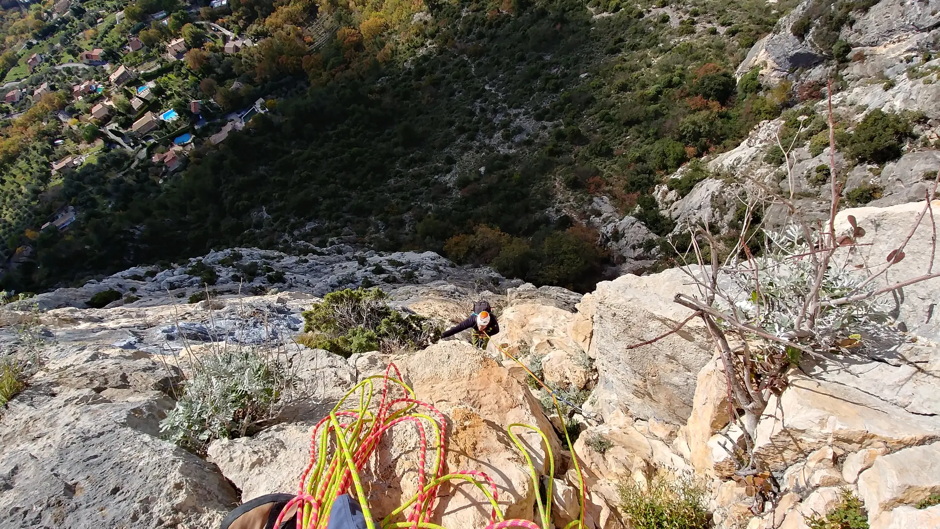 Escalade de grande voie au Baou de Saint Jeannet