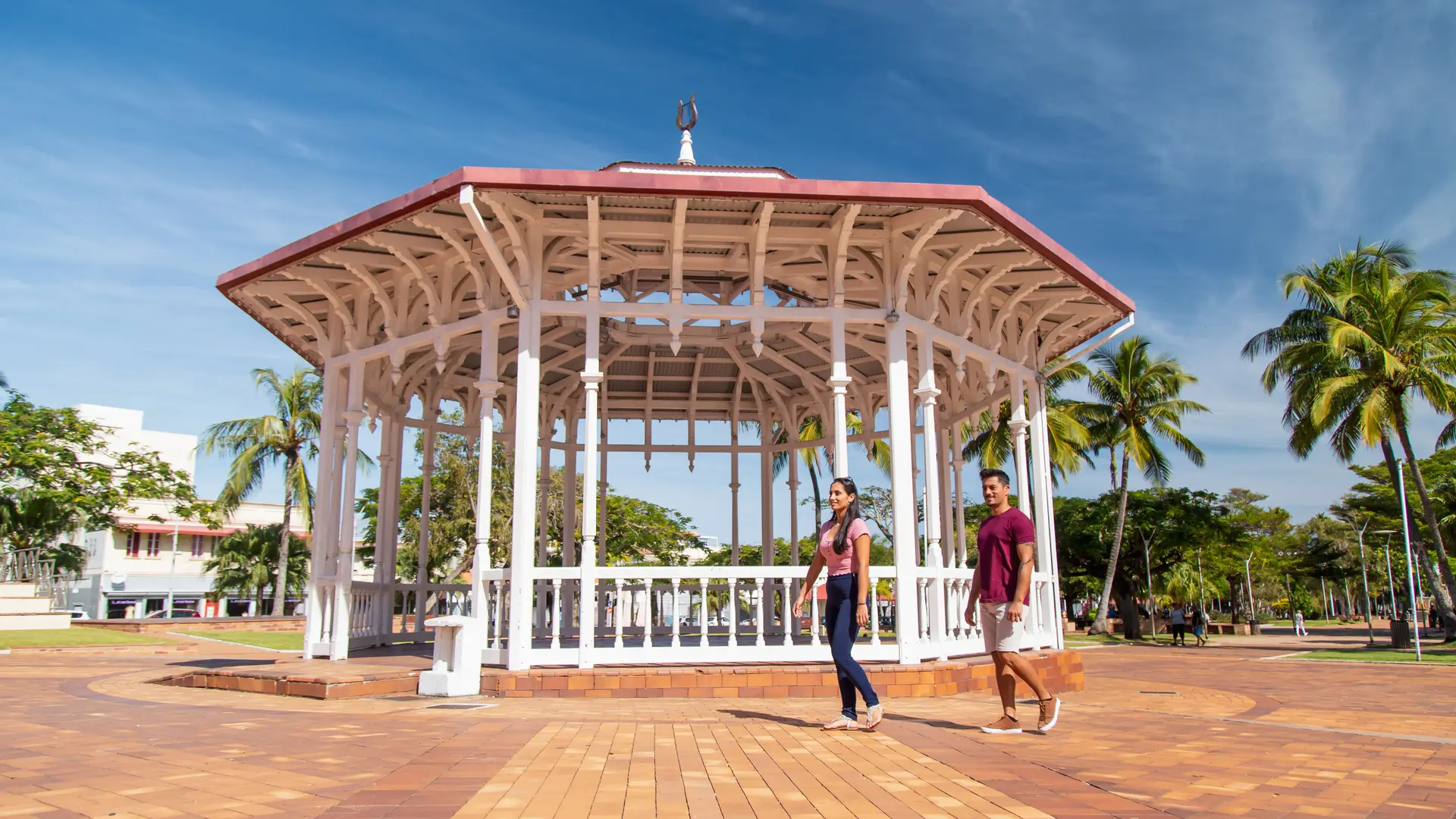 Music kiosk of the Place des Cocotiers in Noumea