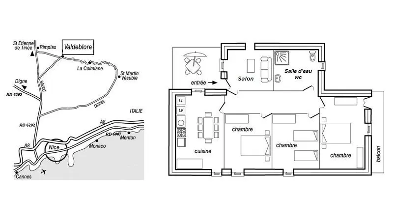 Gîte N°3146-Plan du gîte-Valdeblore-Gîtes de France des Alpes-Maritimes