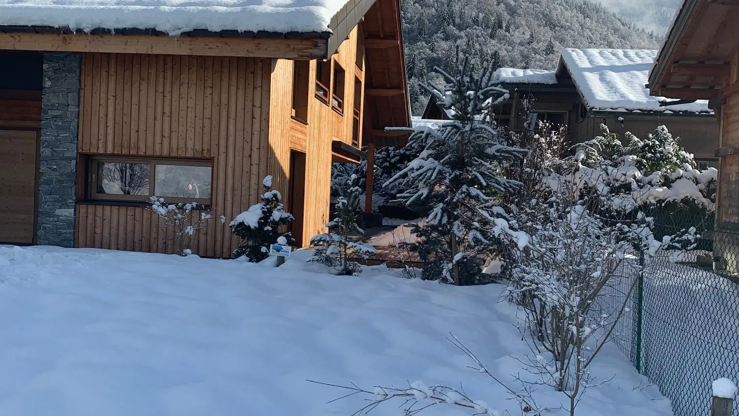 Vue chalet hiver
