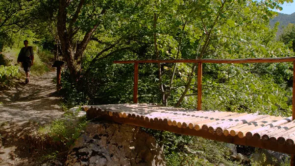 Pont en bois sur le torrent du Belleric