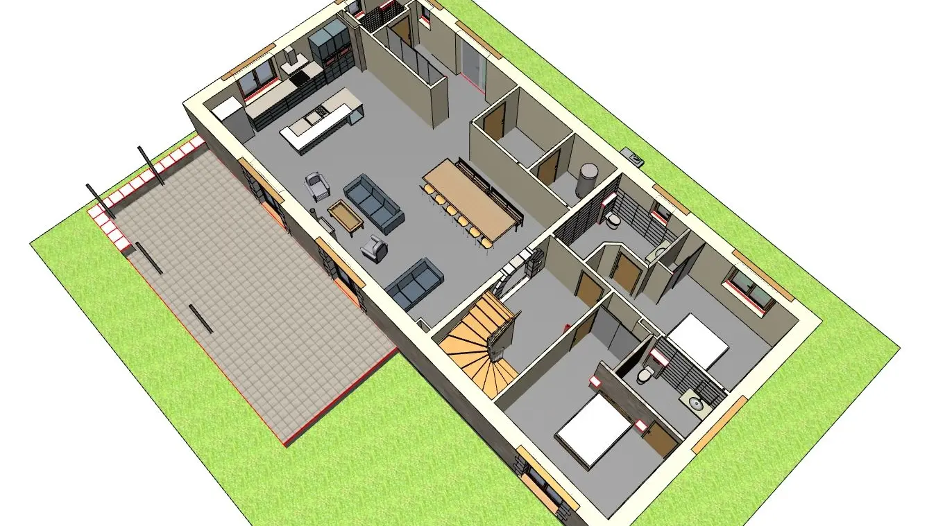 Plan détaillé du rez-de-chaussée LOU PAPAGAI