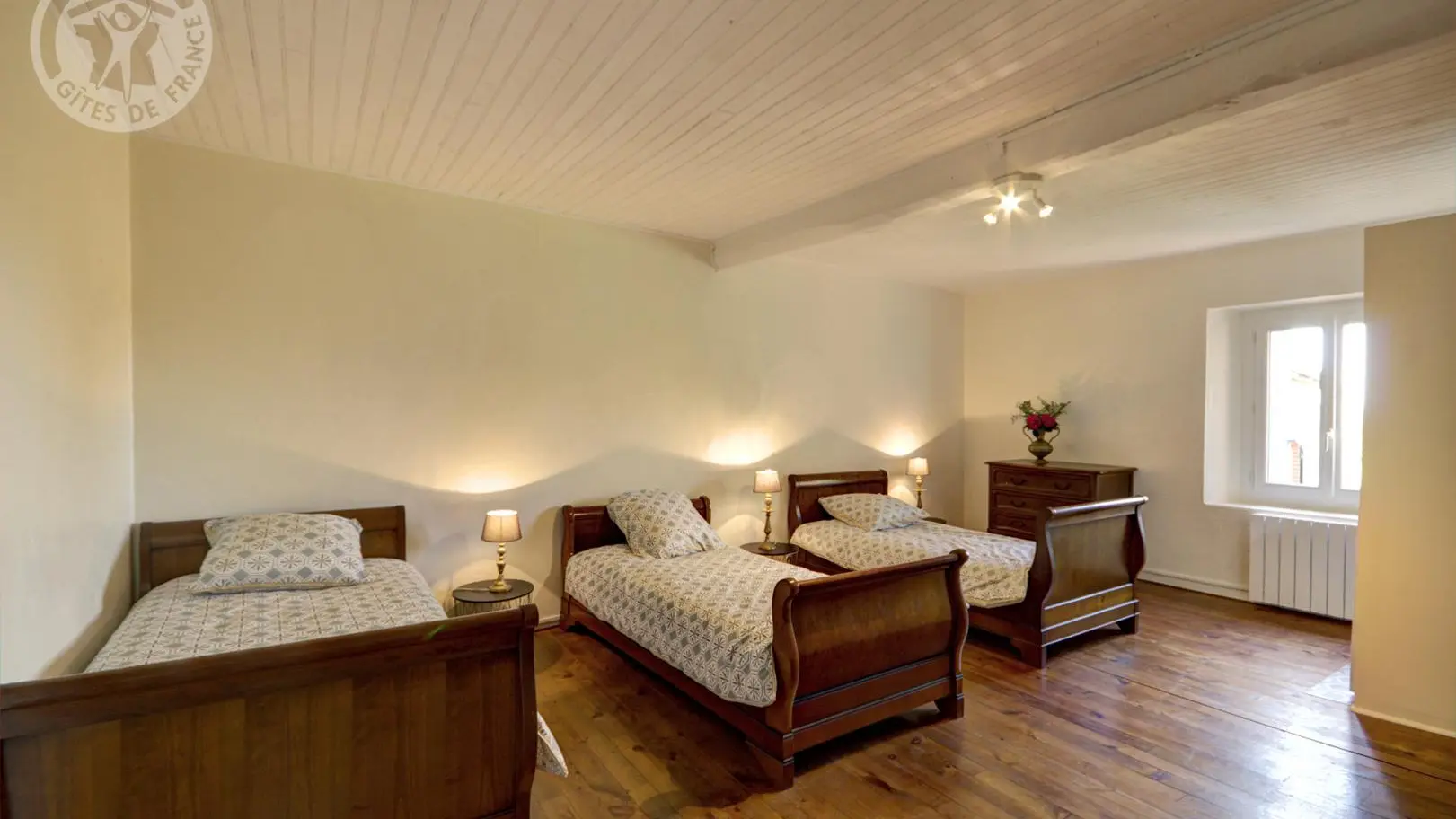 Chambre n°3 (3 lits 90) + salle d'eau privative