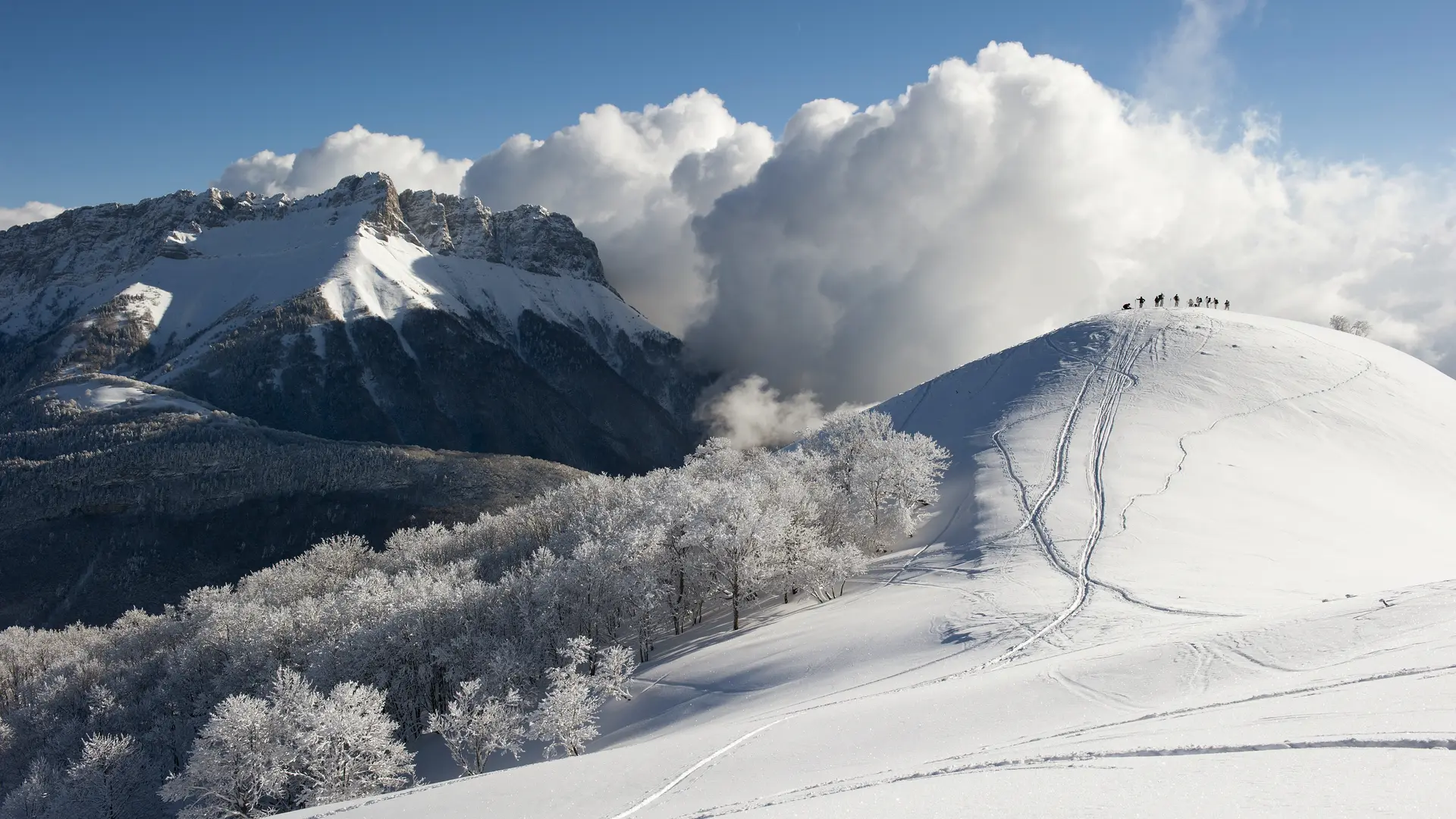 Panorama sur le Massif des Bauges au Mont Pelat
