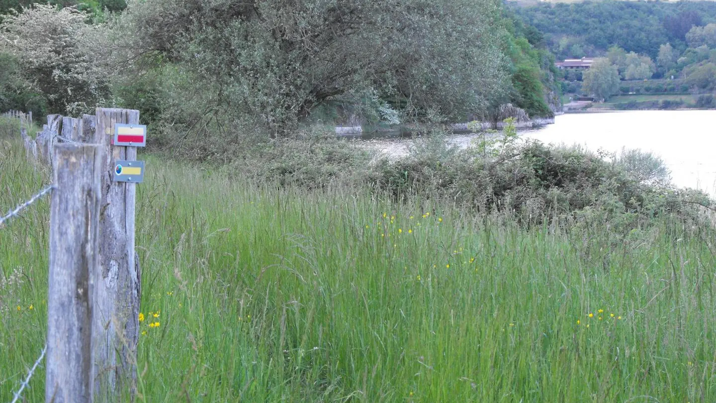 Sentier de randonnée balisé en bord de Loire avec départ du gîte.