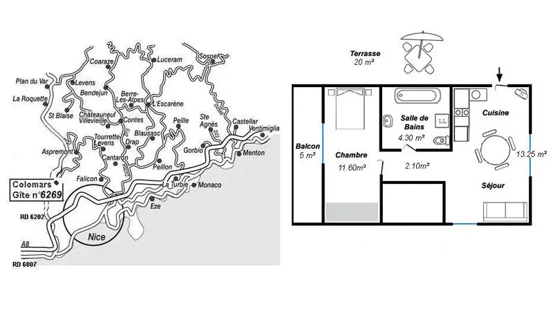 Gîte N°1 La Roche Rouge-Le plan-Colomars-Gîtes de France des Alpes-Maritimes