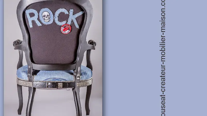 Bijouseat_L'Isle-sur-la-Sorgue dossier Rock restauration fauteuil ancien couleur jeans et gris