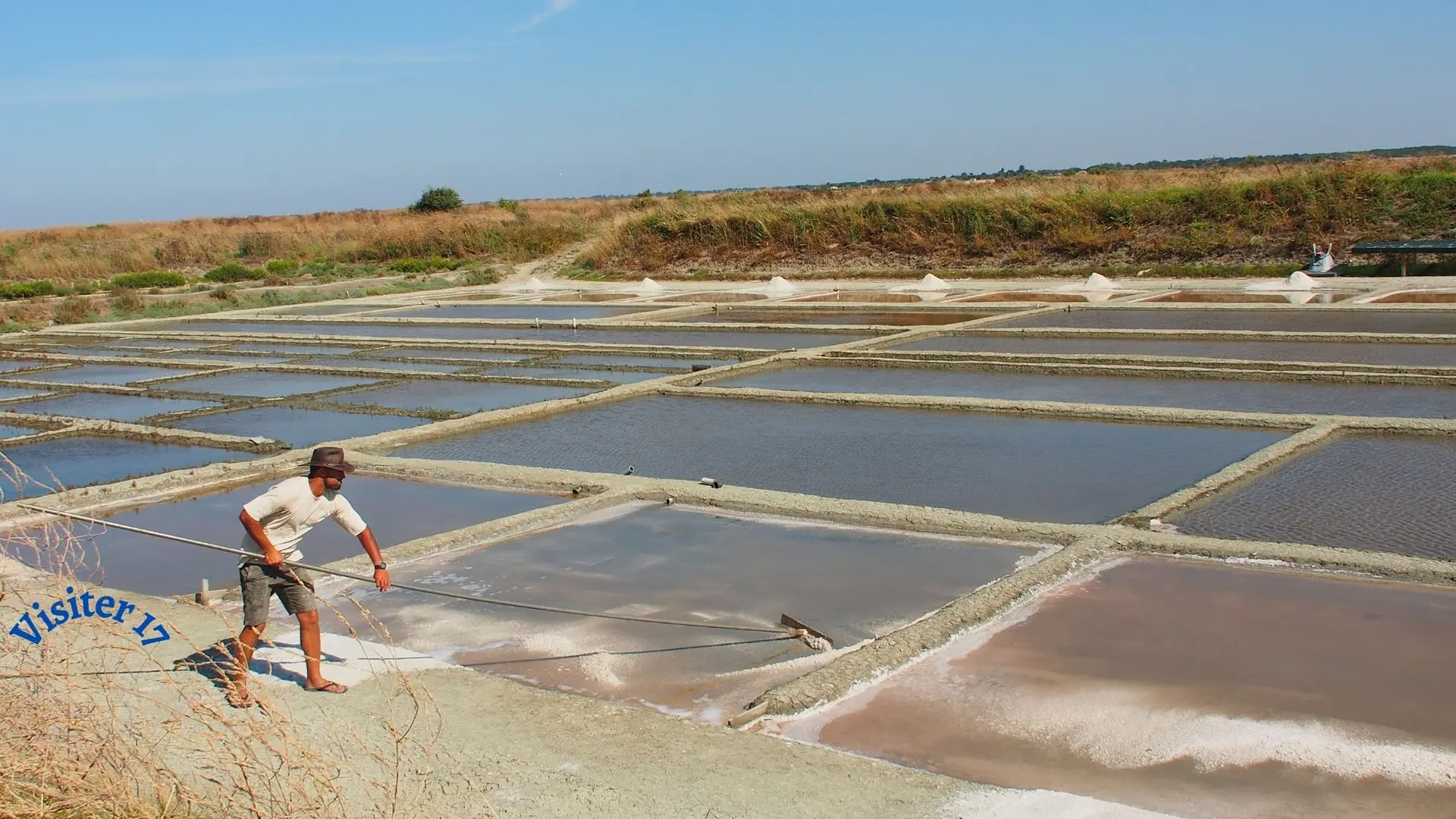 A salt worker at work