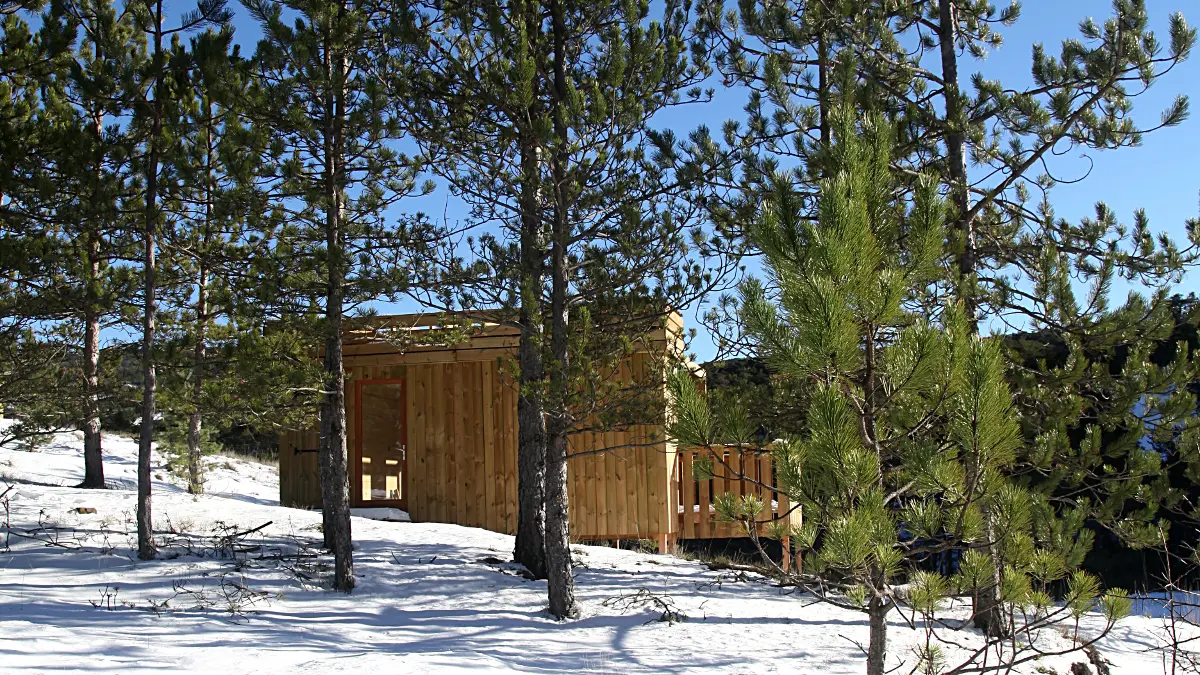 Cabane Andromède Provence hiver