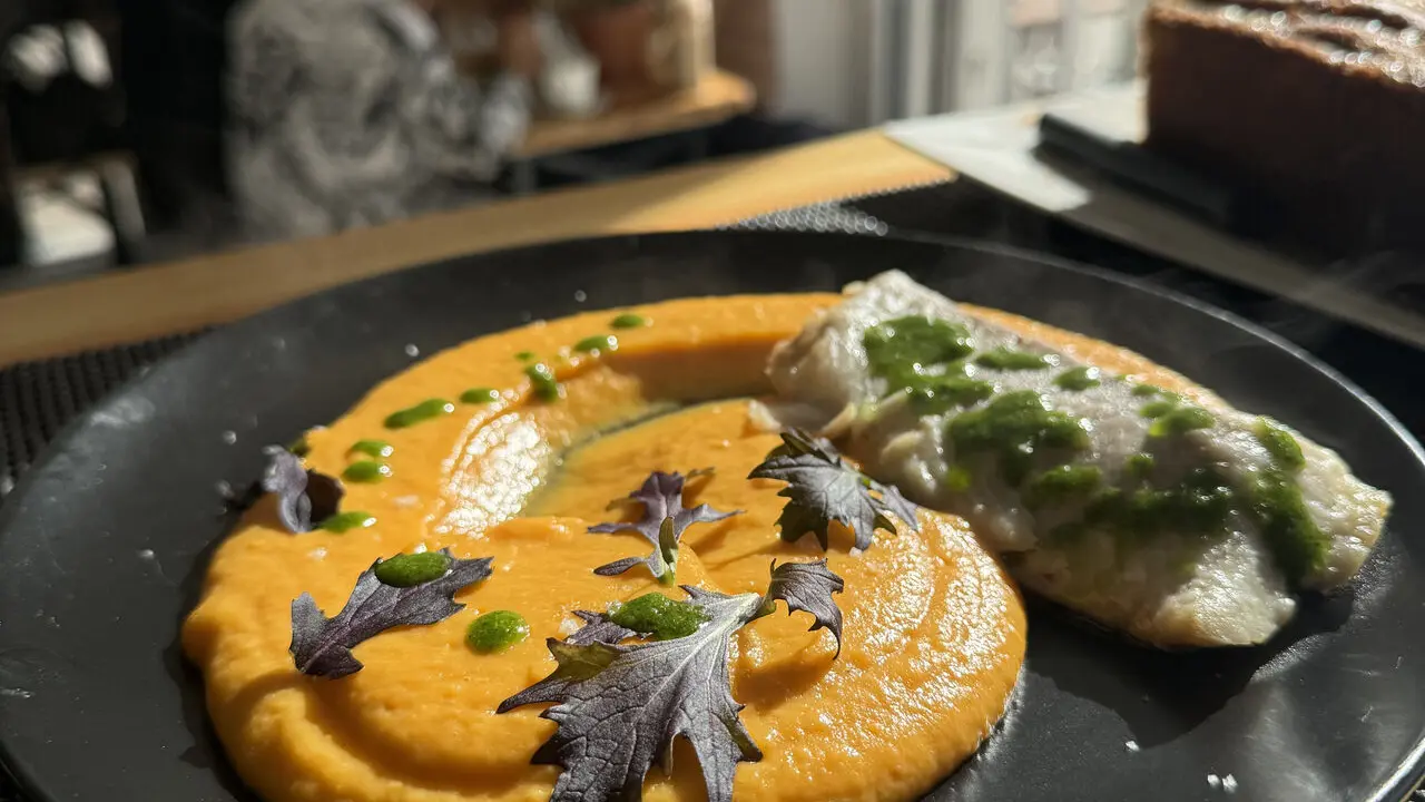 plat végétarien, purée