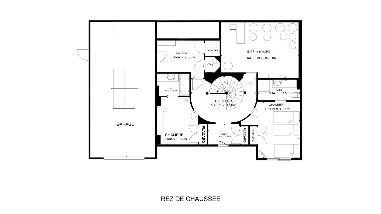 Vue en plan rdc