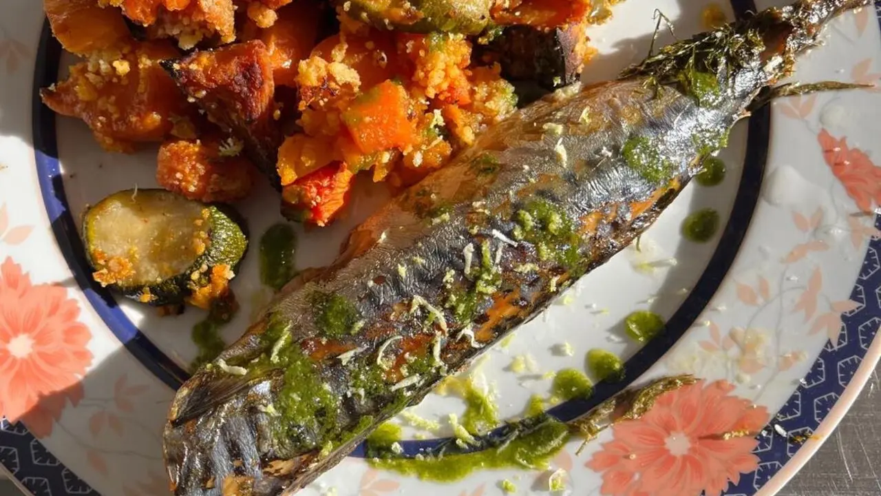 poisson entier grillé et ratatouille