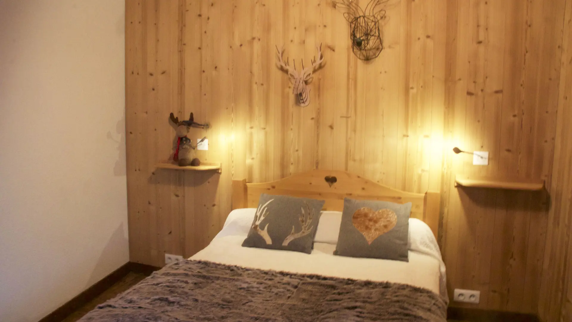 View of the bedroom with a double bed