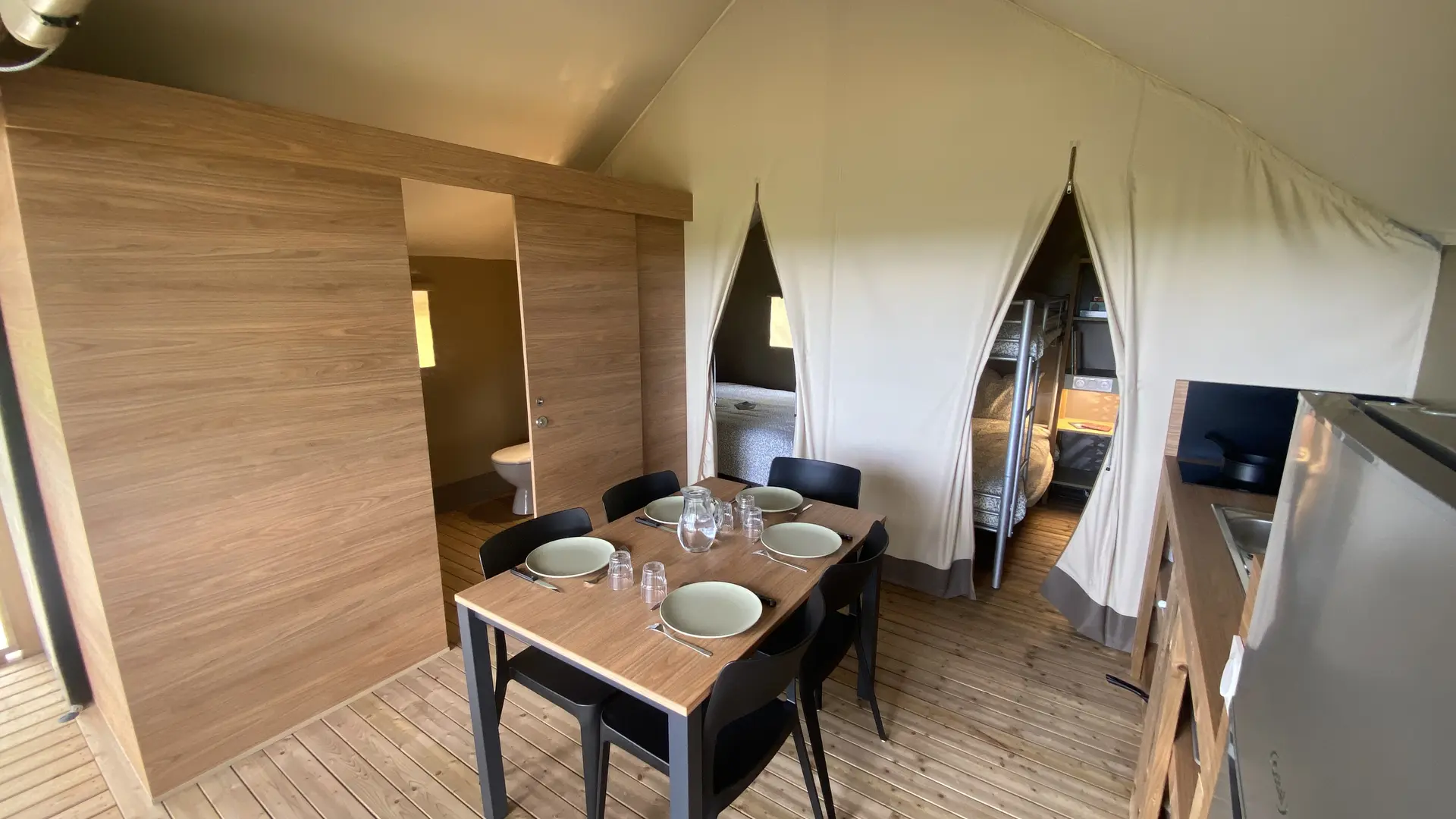 Tente famille 5 places Tente Lodge camping 12 cols sanitaire