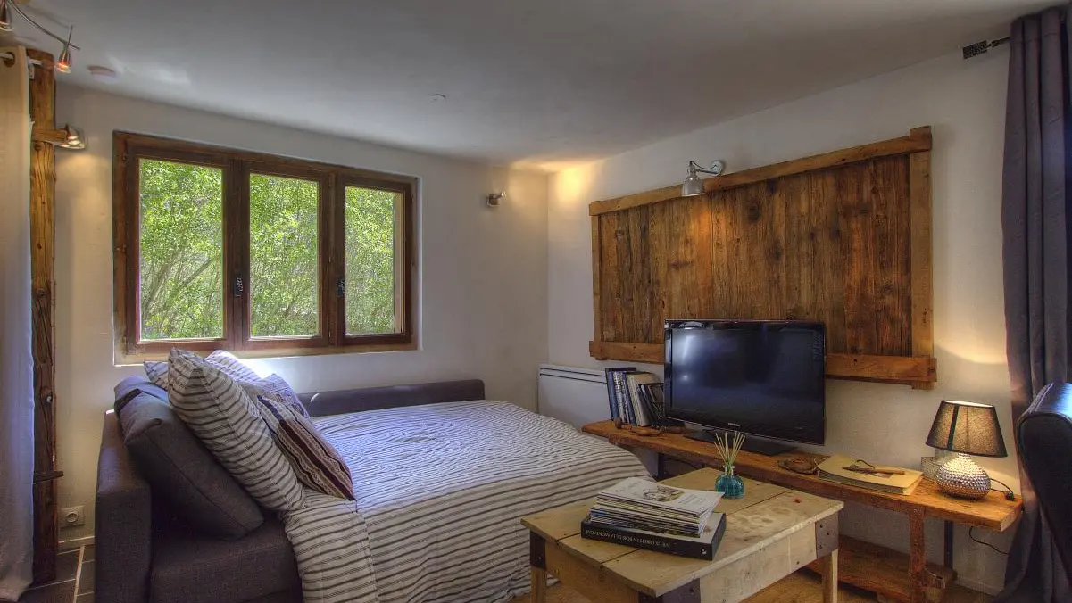 Canapé d'angle en mode 'couchage'