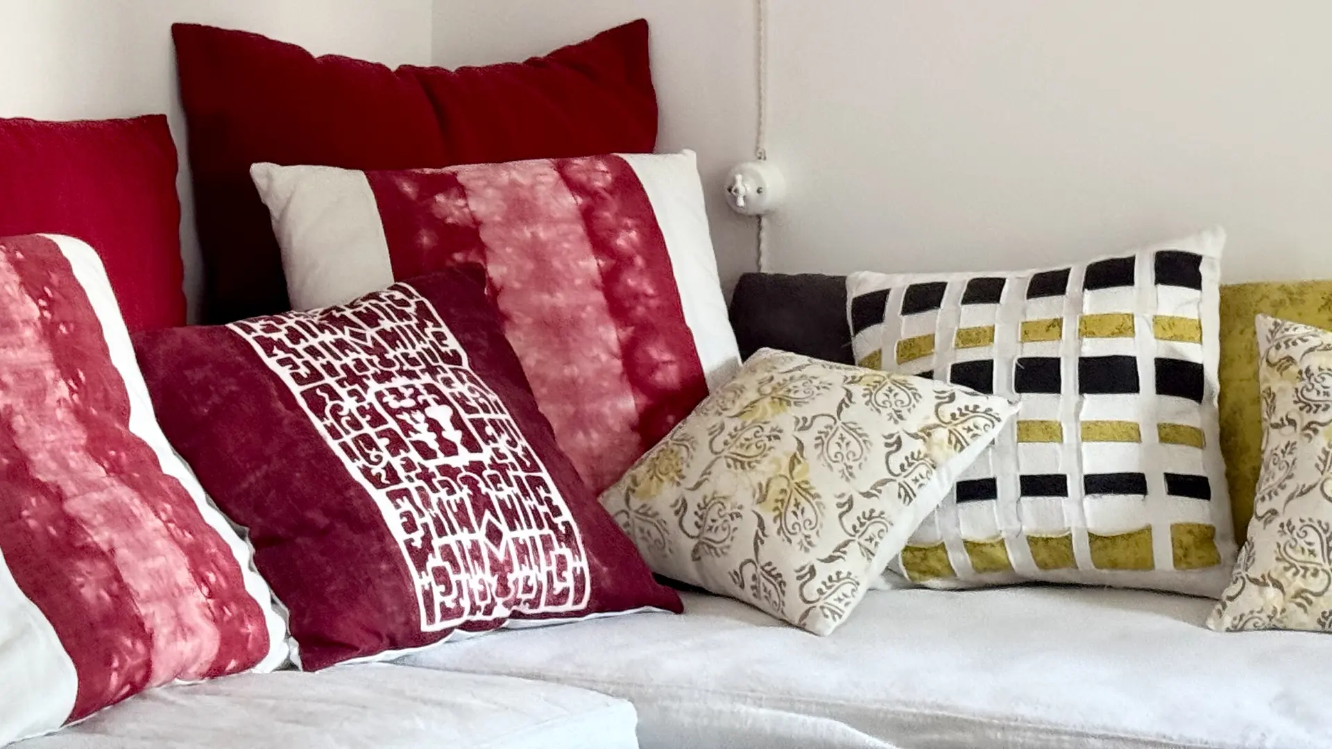 Shibori, block print bingata. Teintures a la Garance, Reseda et Cedre gris