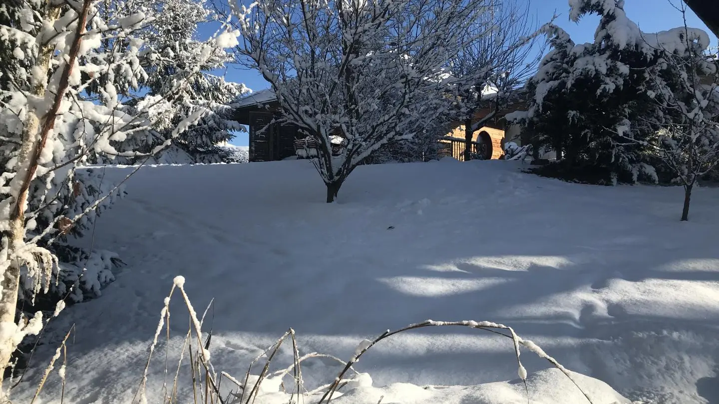 Vue du gîte en revenant du spa