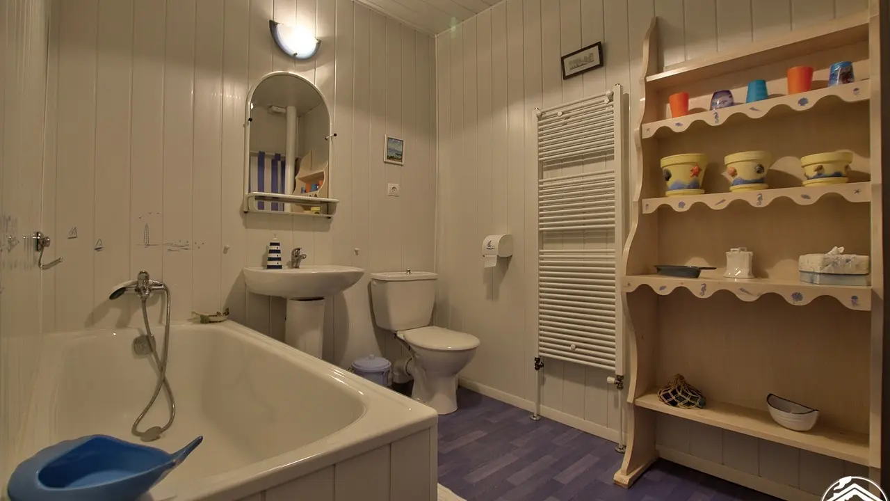 salle de bain au rez-de-chaussée du gîte: Le ver à soie