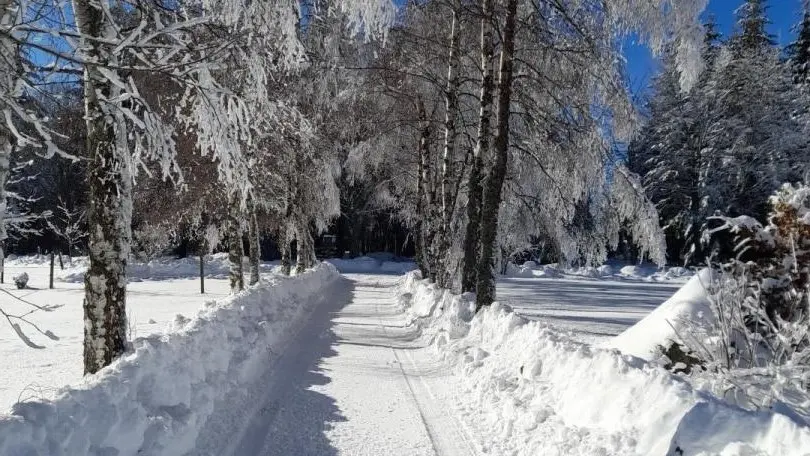 arrivée au gite en hiver