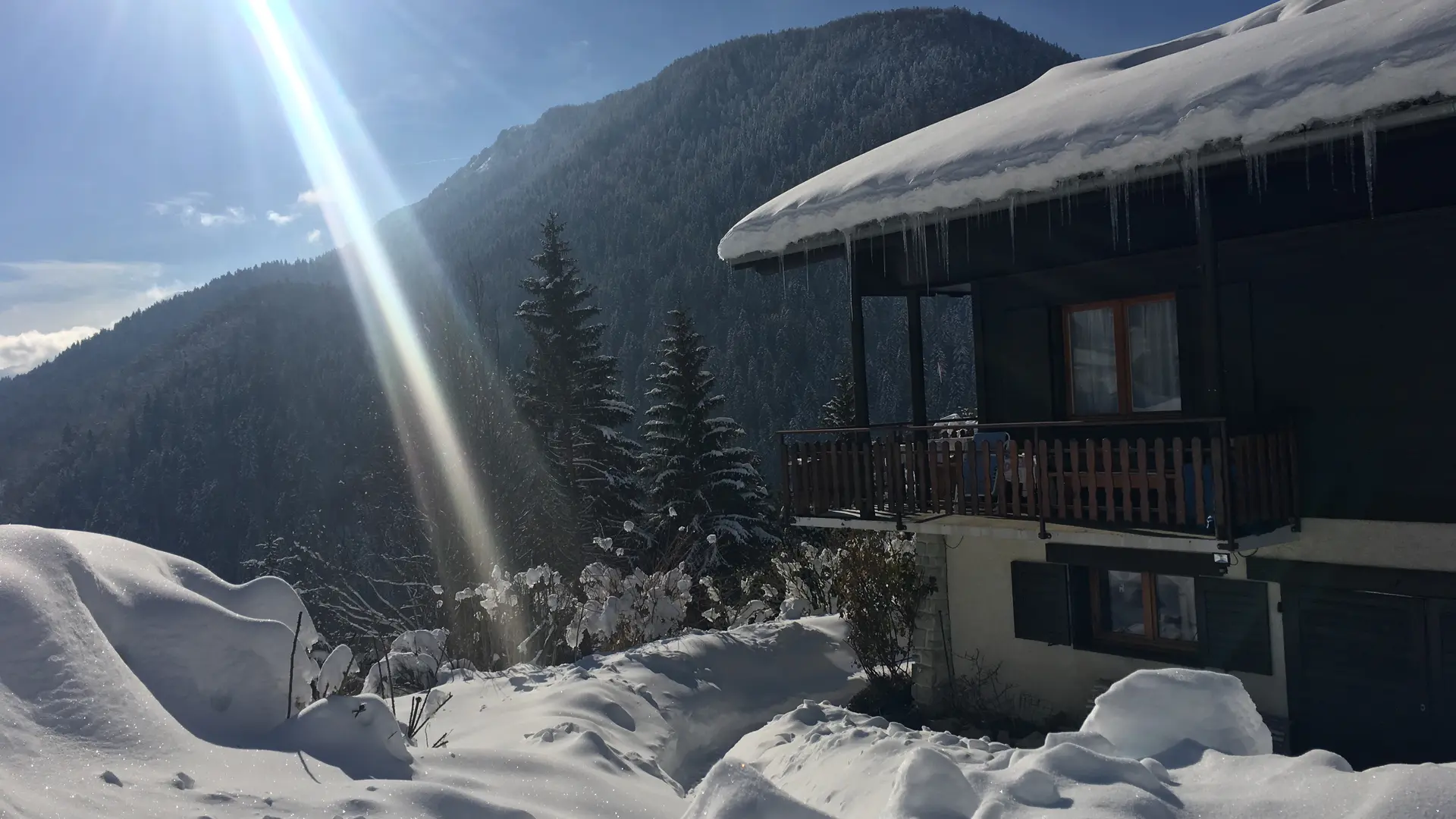Vue Chalet en hiver