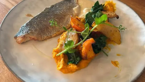 Au bon endroit_L'Isle-sur-la-Sorgue asseitte filet de poisson et légumes