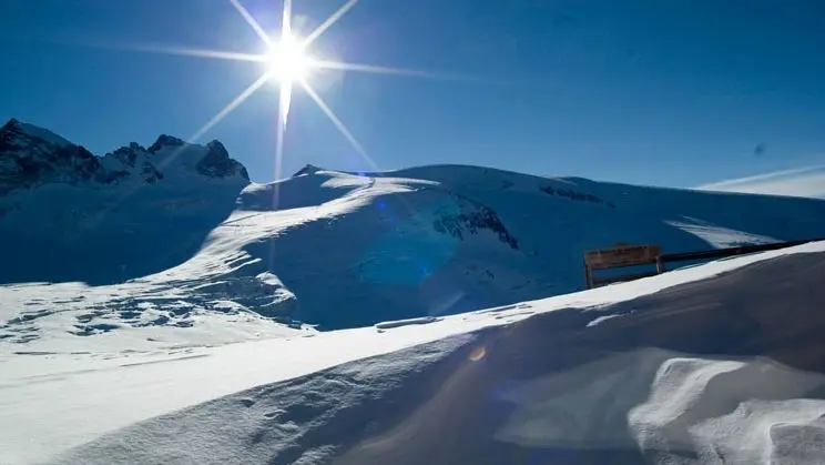 Le glacier à l'arrivée du téléphérique - La Grave