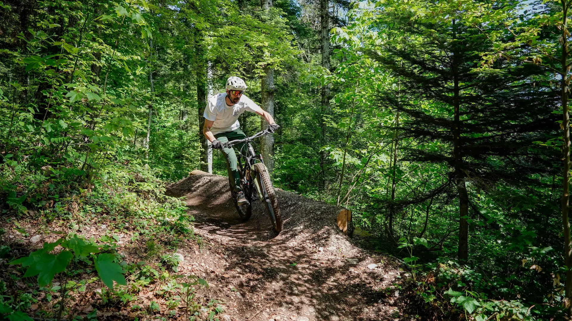 DH track mountain biker