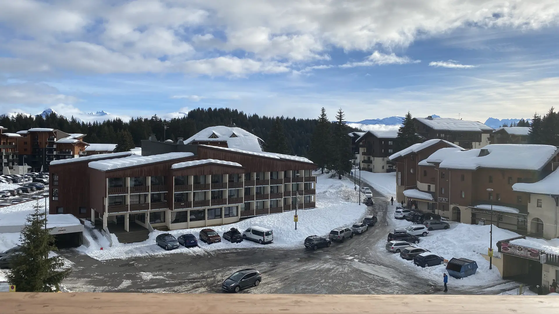 Vue du balcon en hiver